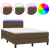 vidaXL Boxspringbett mit Matratze & LED Dunkelbraun 120x200 Produktbild-Vorschau 10