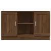 A brown wooden sideboard with two doors on the left and right and an open shelf in the middle. Podgląd zdjęcia produktu