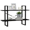 The Living Store Bücherregal 2 Böden Schwarz 100x30x70 cm Produktbild-Vorschau 5