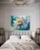 Toile Fleur Aquarelle Abstrait 100x70 Feeby Bleu image pour Voir les images du produit 2