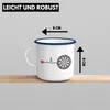 Trendation - Dart Herzschlag Geschenk Emaille Tasse Emaille Produktbild-Vorschau 3