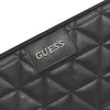 A close-up view of a black quilted Guess sleeve with the Guess logo. Produktbild-Vorschau
