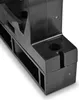 A close-up view of a black plastic pipe clamp. Produktbild-Vorschau