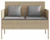 vidaXL Záhradná lavica s vankúšmi Béžová Poly Rattan Náhľad obrázku produktu 4