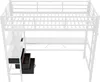 STILVORA 90x200 Hochbett mit LED-Leuchten,Schreibtisch&3 Produktbild-Vorschau 8