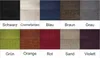 A grid of fabric swatches in various colors, each labeled with its name in German. Produktbild-Vorschau