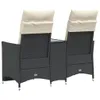 vidaXL Gartensofa 2-Sitzer Verstellbar mit Tisch Schwarz Produktbild-Vorschau 6