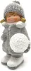 Winterkind Mädchen mit LED Schneeball 25cm Dekofigur Produktbild-Vorschau 1
