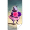 MuchoWow® Poster Nilpferd - Blumen - Ballerina - Pompons - Produktbild-Vorschau 1
