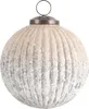 Guaina natalizia Clayre & Eef Ø 9x9 cm Vetro bianco grigio Anteprima dell’immagine prodotto 1