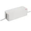 A white cable management box with cables entering from the left and exiting to the right. Anteprima dell’immagine prodotto