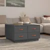 The Living Store Couchtisch Grau 80x80x45 cm Massivholz Produktbild-Vorschau 1