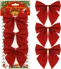Vánoční mašle 11x11cm červené sada 3ks, vánoční dekorace Náhled obrázku produktu 1