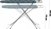An ironing board shown in two positions, with measurements indicated. Náhled obrázku produktu