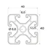 Aluprofil 40x40 Superleicht Nut 8, I-Typ (Schwarz eloxiert) Produktbild-Vorschau 2