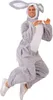 A person wearing a rabbit costume jumps in the air. Produktbild-Vorschau