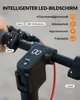 Close-up of an electric scooter's handlebars with various features labeled. Produktbild-Vorschau