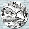 Wanduhr aus Glas Rund fi 30 Große Schwarze Bananenblätter Produktbild-Vorschau 1