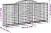 Gabionen mit Hochbogen 12 Stk 300x50x120/140cm Verzinktes Produktbild-Vorschau 6