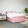 Schlichtes Boxspringbett mit Matratze Rosa 140x190 cm Samt Produktbild-Vorschau 4