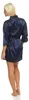 Damen Morgenmantel kurzer Kimono in Satin-Optik; Dunkelblau Produktbild-Vorschau 3