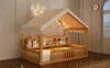 Hausbett 90x200 cm mit Stoffdach, LED-Lichterkette, Produktbild-Vorschau 7