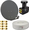 PremiumX SAT Anlage 80cm Antenne Quad LNB 30m Kabel 8x Produktbild-Vorschau 1