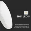 A close-up of a white LED light fixture with text overlays highlighting its features. Náhled obrázku produktu