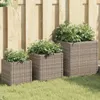 vidaXL Pflanzkübel 3 Stk. Grau Poly Rattan Produktbild-Vorschau 2
