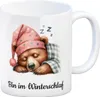 Braunbär Kaffeebecher und Spruch Bin im Winterschlaf Produktbild-Vorschau 1