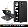 Für Samsung Galaxy A34 5G Silikon Schwarz Schutz Hülle + HD Produktbild-Vorschau 1