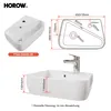 HOROW Aufsatzwaschbecken Keramik Handwaschtisch Trapezform Produktbild-Vorschau 8