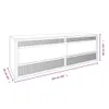 A line drawing of a long, rectangular cabinet with dimensions indicated by purple lines and text. Produktbild-Vorschau