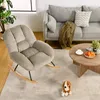 Comfortabele Scandinavische schommelstoel van cord met Productafbeelding-voorbeeld 2