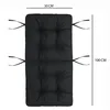 A black cushion for a garden chair, with dimensions indicated. Produktbild-Vorschau