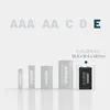 A comparison of different battery sizes, with a focus on the 9V block battery. Produktbild-Vorschau