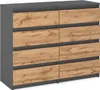 MRBLS_HOME Kommode mit 8 Schubladen Grau Matt / Wotan Eiche Produktbild-Vorschau 1