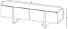 A line drawing diagram of a TV cabinet with dimensions indicated. Podgląd zdjęcia produktu