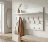 Garderobe Wand Weiß 100 cm mit 11 Haken und Ablage Flur Produktbild-Vorschau 1
