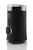 A black electric coffee grinder with a clear lid and silver accents, shown on a white background. Náhled obrázku produktu