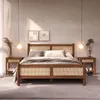 Massivholzbett CEFIRA 140x200 cm mit Rattangeflecht, Produktbild-Vorschau 2