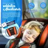 A child sleeping in a car seat, with marketing text and graphics overlaid. Náhled obrázku produktu