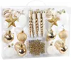 A clear, well-lit studio shot of a set of Christmas ornaments in a transparent plastic box. Náhľad obrázku produktu
