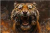 Küchenrückwand Spritzschutz Glas mit Motiv Tiger im Feuer Produktbild-Vorschau 3