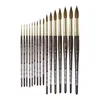 A set of watercolor paint brushes arranged in a row, increasing in size from left to right. Produktbild-Vorschau