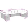 10-tlg. Garten-Sofagarnitur mit Kissen Beige Poly Rattan Produktbild-Vorschau 8