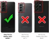 Three images of smartphone backs showing camera modules and compatibility information. Produktbild-Vorschau
