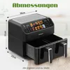 Heetluchtfriteuse 9L, dubbele kamer, airfryer 2000W met 2 Productafbeelding-voorbeeld 11