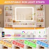 Schminktisch mit Spiegel und RGB-Beleuchtung, Glasplatte, Produktbild-Vorschau 2