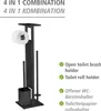 A black toilet brush and toilet paper holder stand. Produktbild-Vorschau